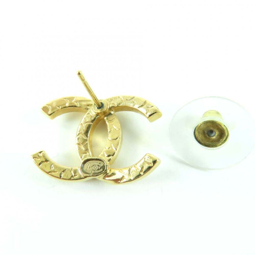 CHANEL Gold Logo Earrings - Picture 6 of 7